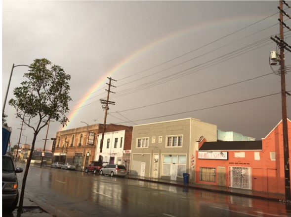 A rainbow in Los Angeles.
