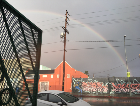 A rainbow in Los Angeles.